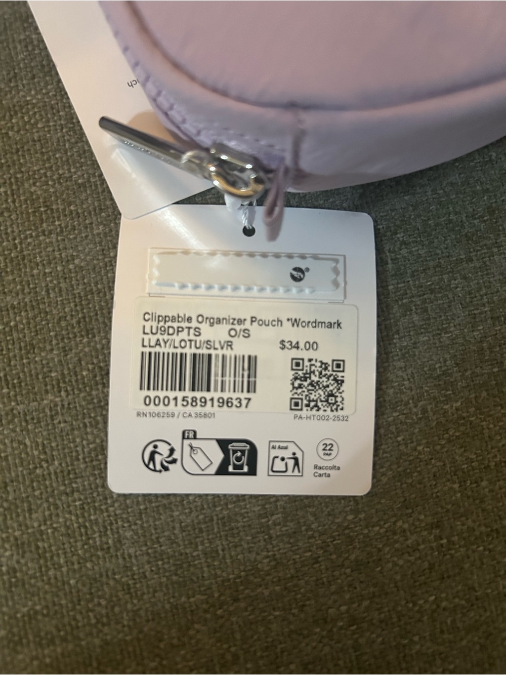 Lululemon Lavender Small Slouch Bag, Travel Pouch, and Sock Bundle - Picture 3 of 4